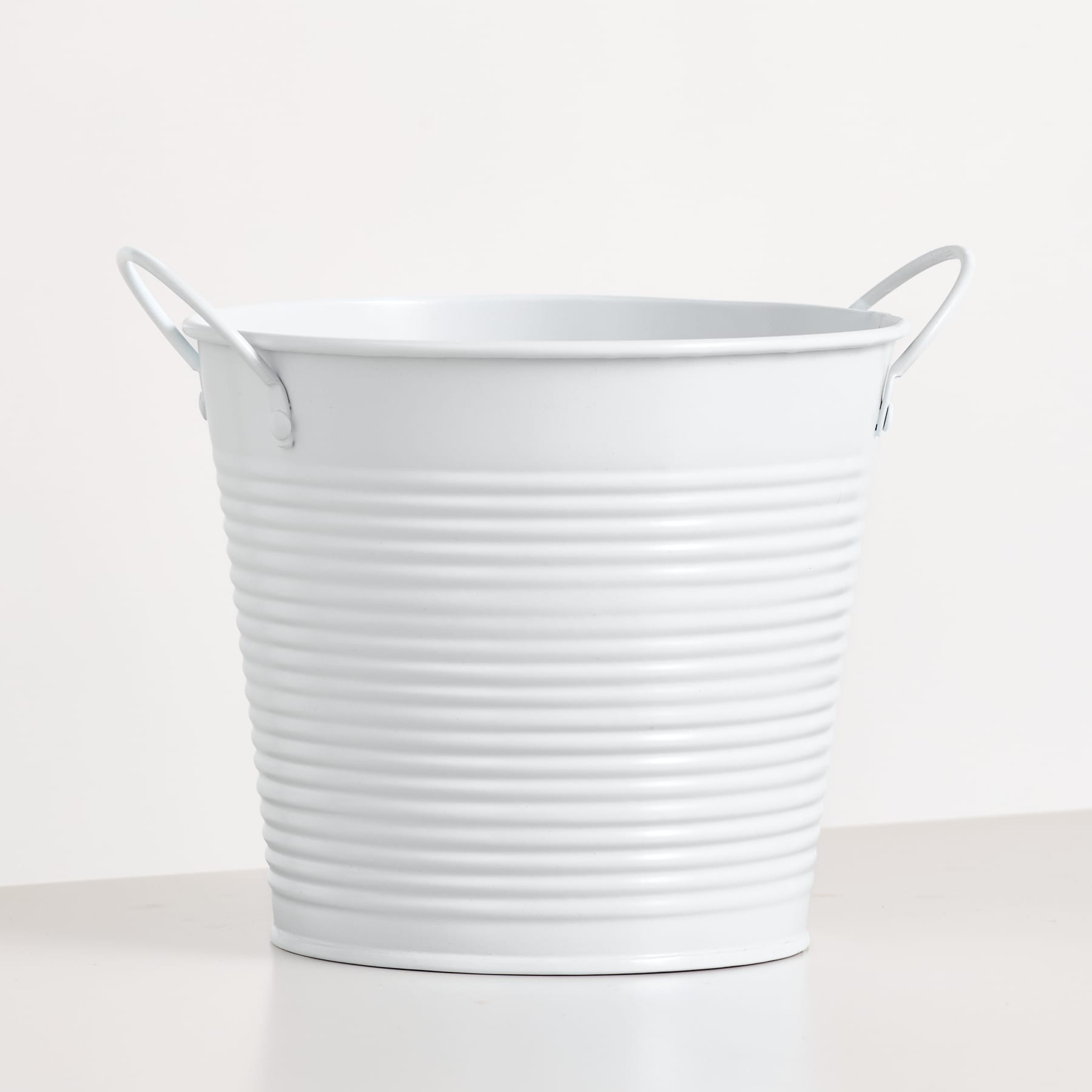 Zink Übertopf Weiß - 15 cm