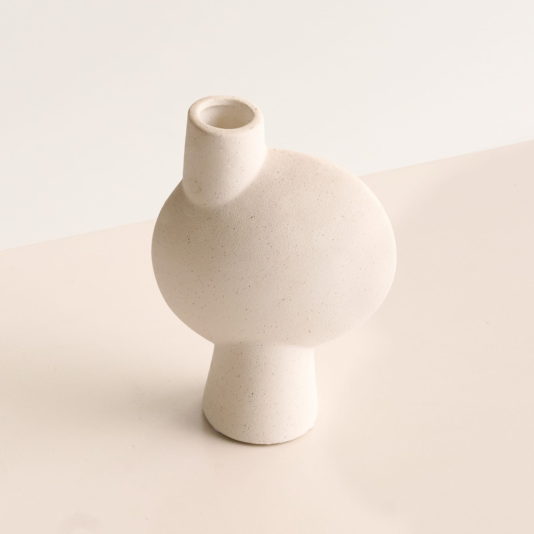 Keramik Vase Klein Weiß