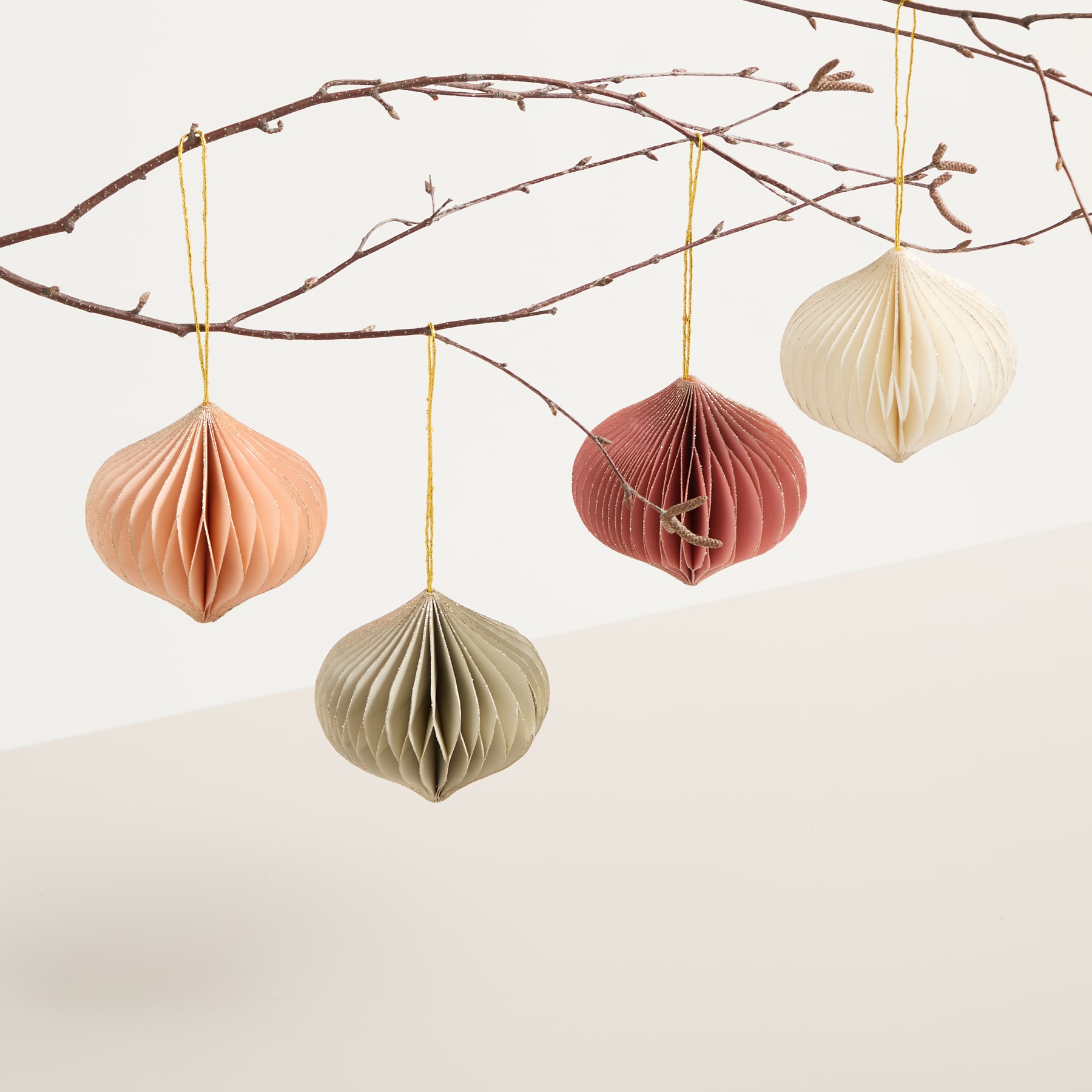 Papier Dekohänger Ornament Zwiebel 4er-Set