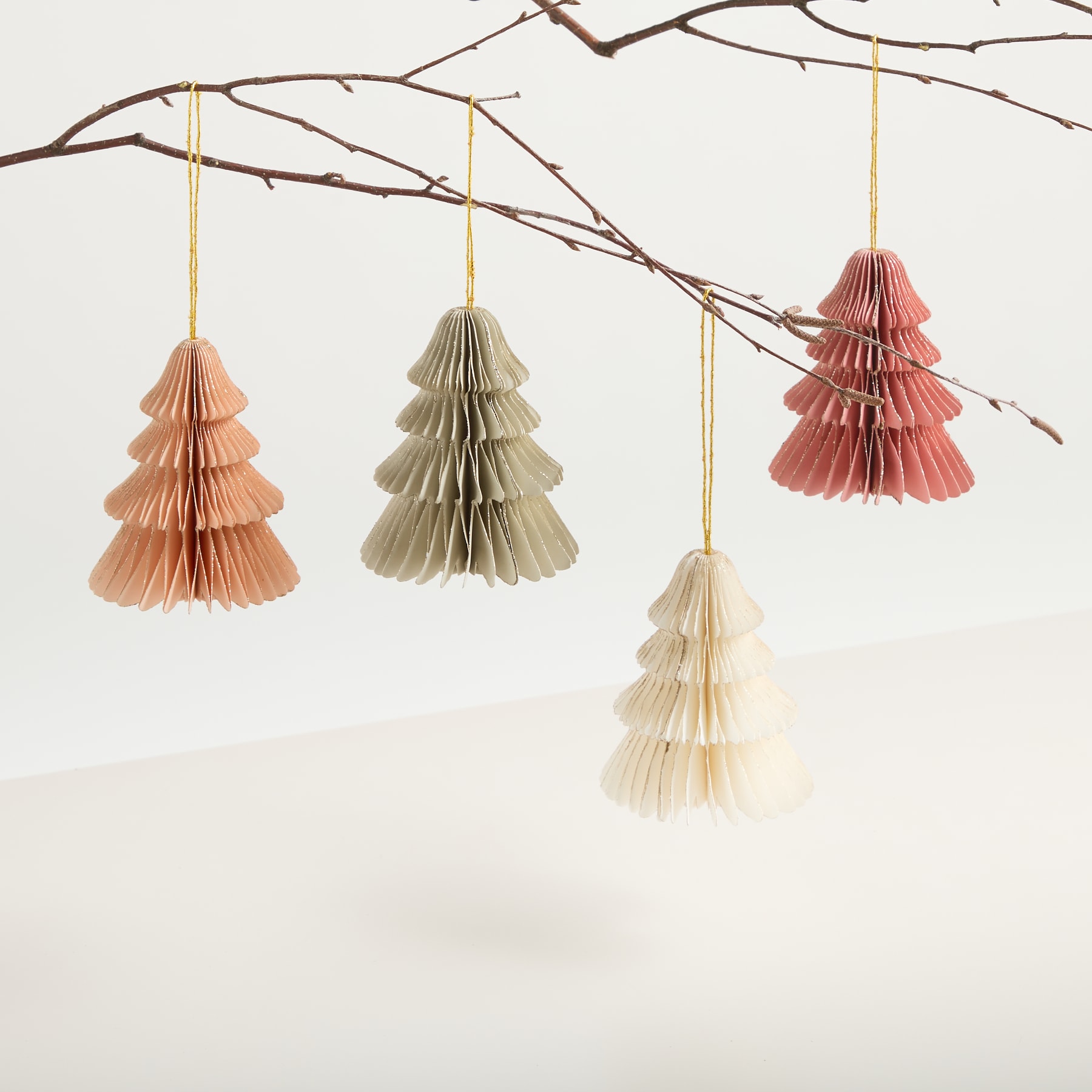 Papier Dekohänger Ornament Baum 4er-Set