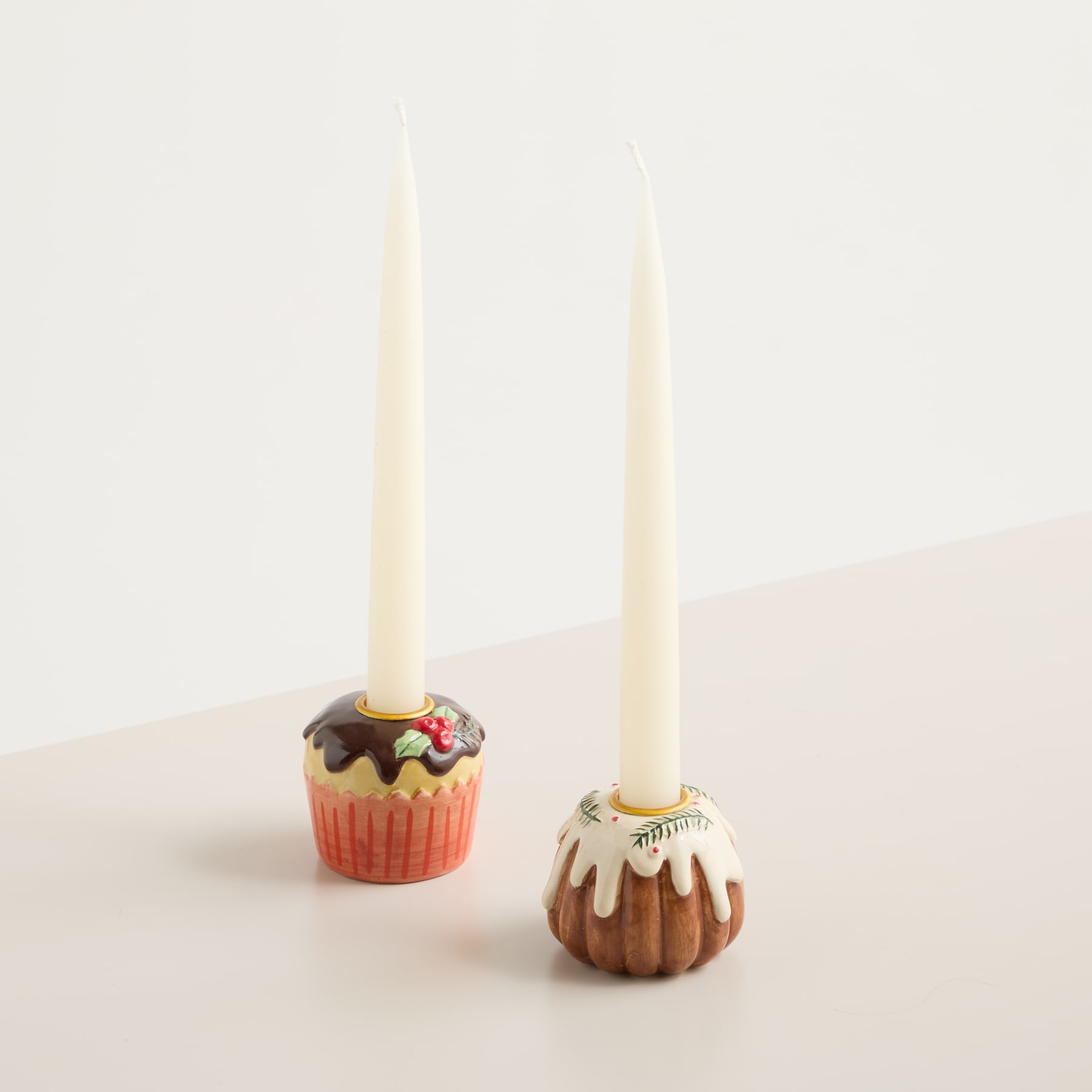 Keramik Kerzenständer Torte 2er-Set