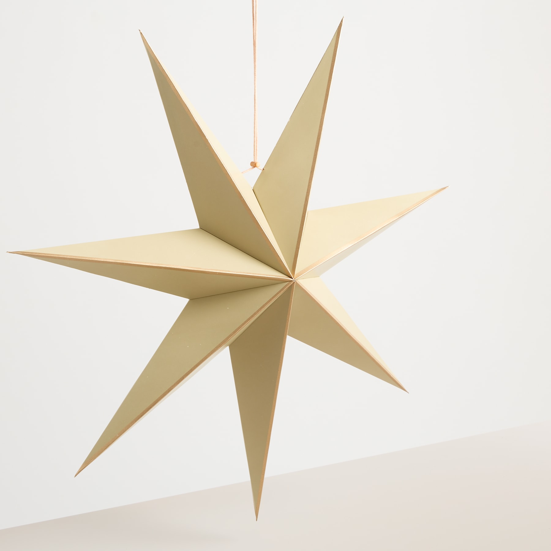 Papier Dekohänger Stern Beige M
