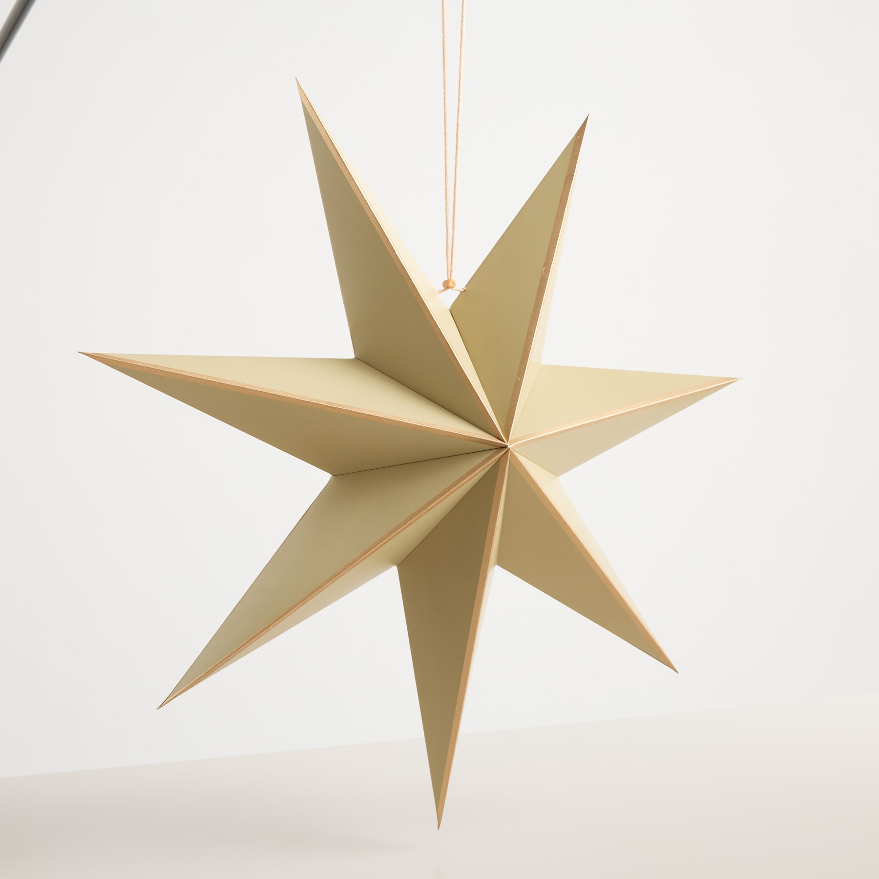 Papier Dekohänger Stern Beige L
