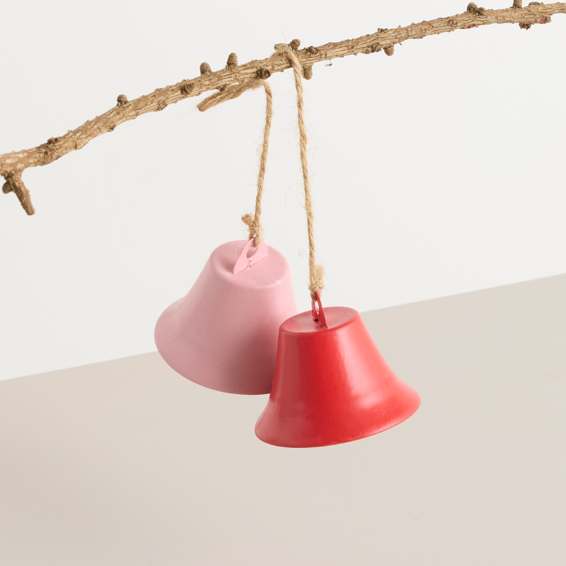 Deko Metall Hänger Glocke Rosa Rot