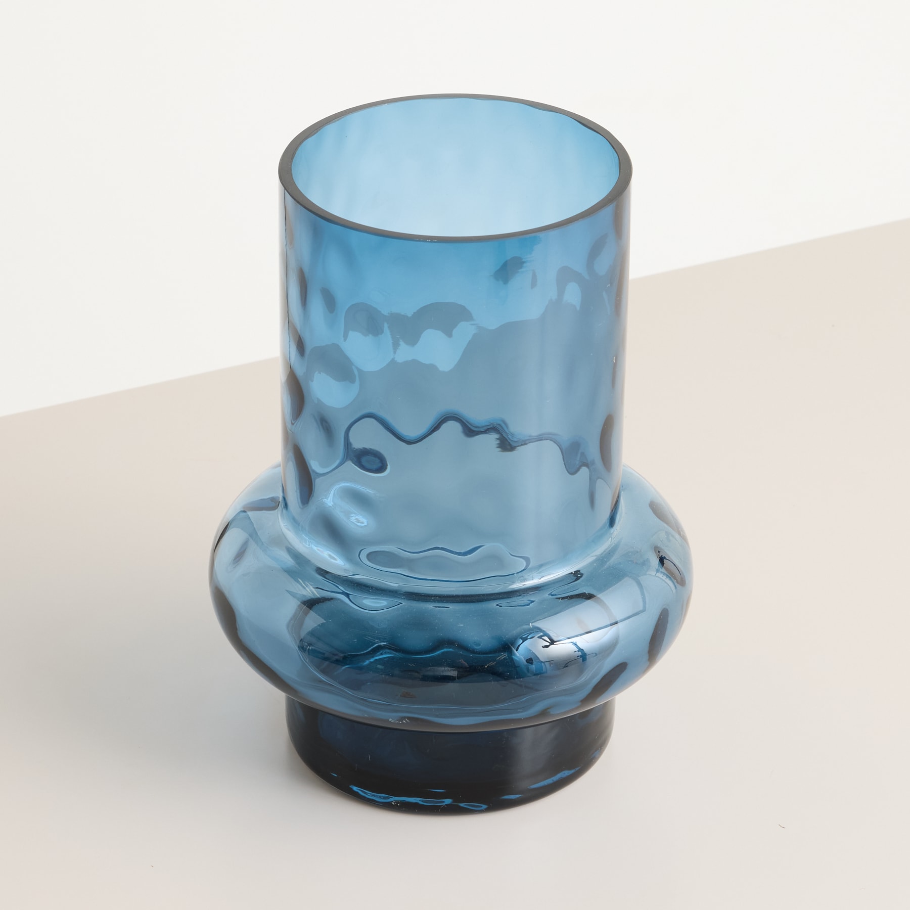 Glas Vase Blau
