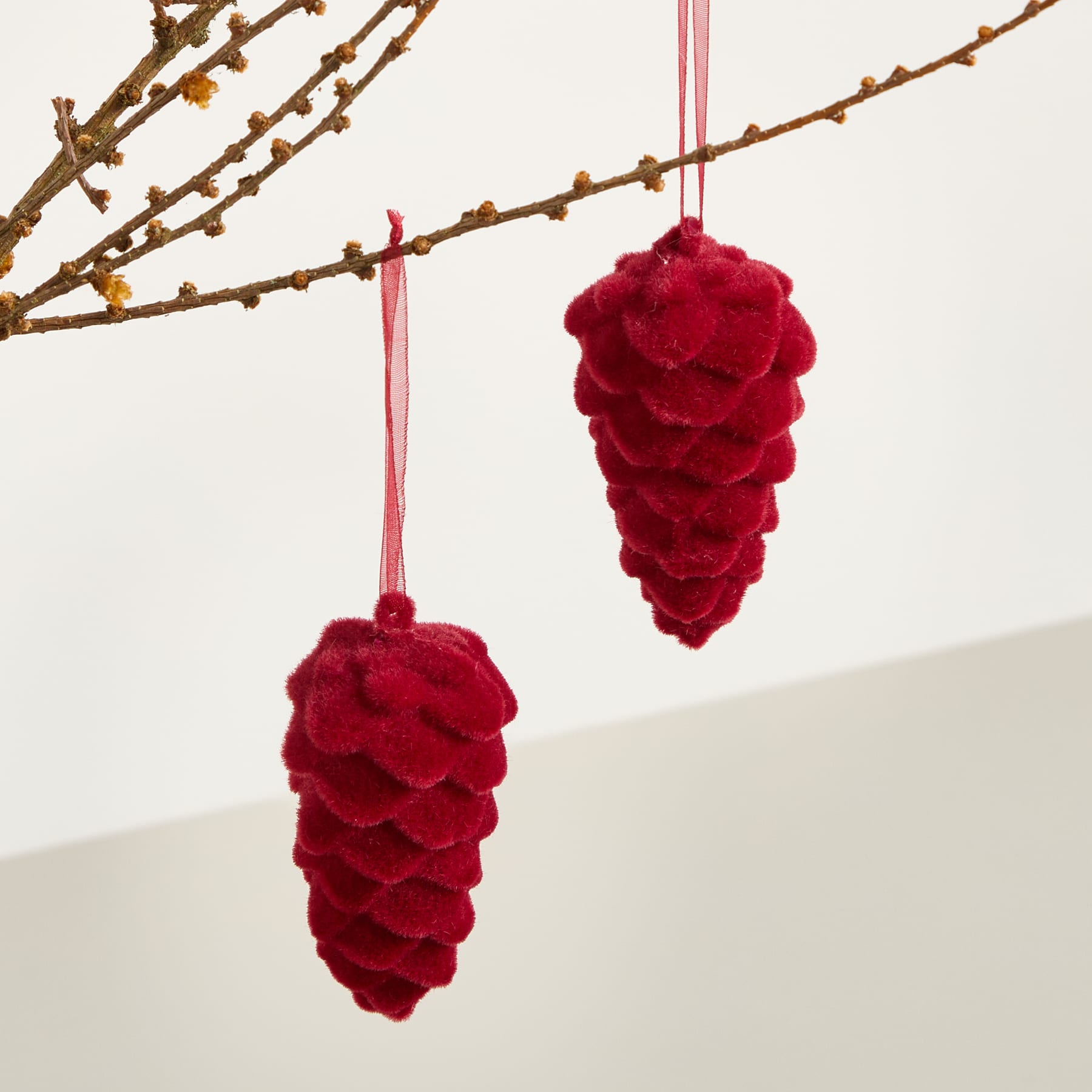 Deko Hänger Zapfen Bordeaux 2er-Set