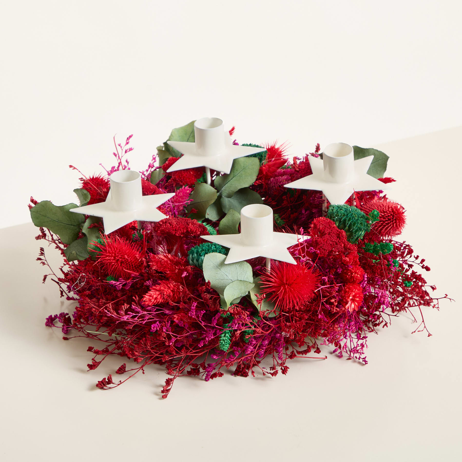 Metall Stabkerzenhalter Stern Weiß 4er-Set