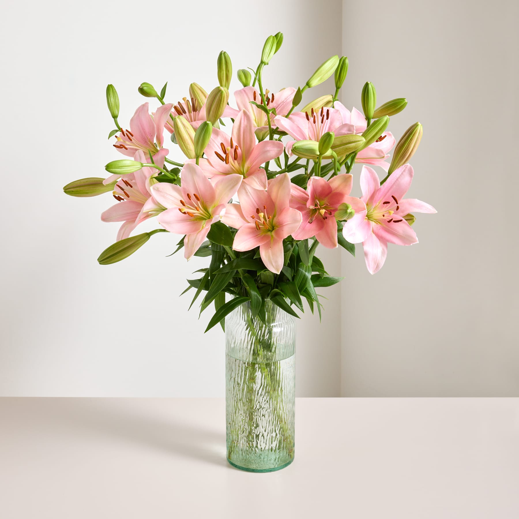 Rosa Lilien gefüllt - 5 Stiele