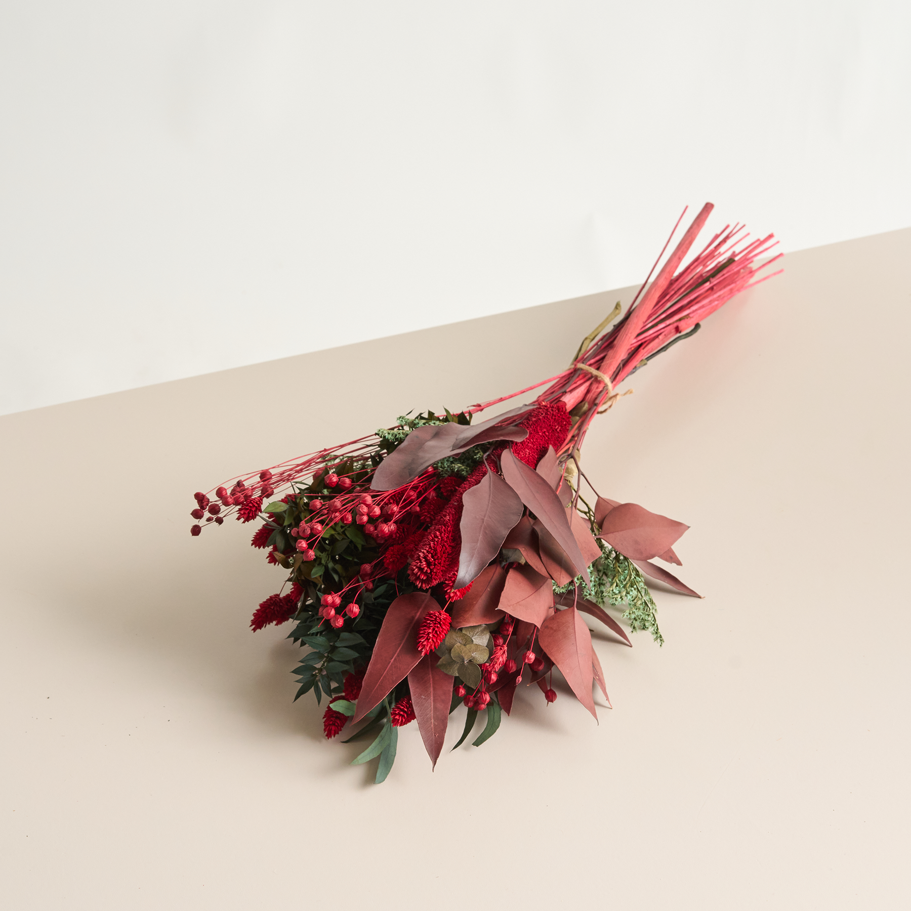 Trockenblumenstrauß Highlight Rot/Grün