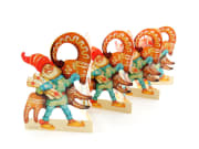 Papirrad pepperkakebukk med nisse