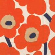 Servietter Marimekko Unikko Cream Red lunsj