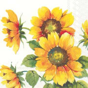 Servietter Colourful Sunflower kaffe
