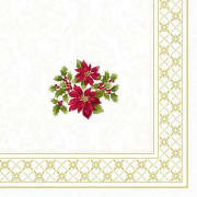 Servietter Classic Christmas Poinsettia Gold kaffe