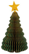 Juletre papir grønn m/gullstjerne