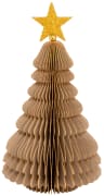 Juletre papir beige m/gullstjerne