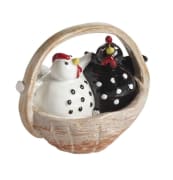 Klukkende høner i kurv 5,5 cm