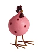 Høne Poppy på ben rosa 7,6 cm