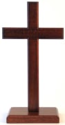 Kors mahognifarget stående 20cm