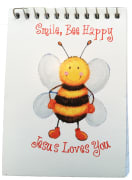 Notatblokk: Smile, bee happy - Jesus loves you