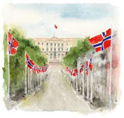 Servietter 17. Mai på Karl Johan lunsj