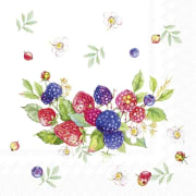 Servietter Summer Berries Wreath kaffe