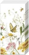 Papirlommetørkle Wildflower and Butterfly