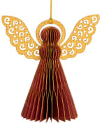 Papirengel vinrød m/gull 12 cm