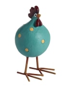 Høne Poppy på ben turkis 7,6 cm