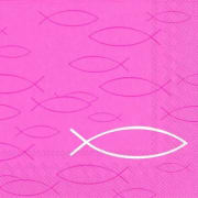 Servietter Peaceful Fish rosa lunsj