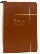 Bibelen Guds ord 2017 medium kunstskinn lys brun m/reg og glidelås
