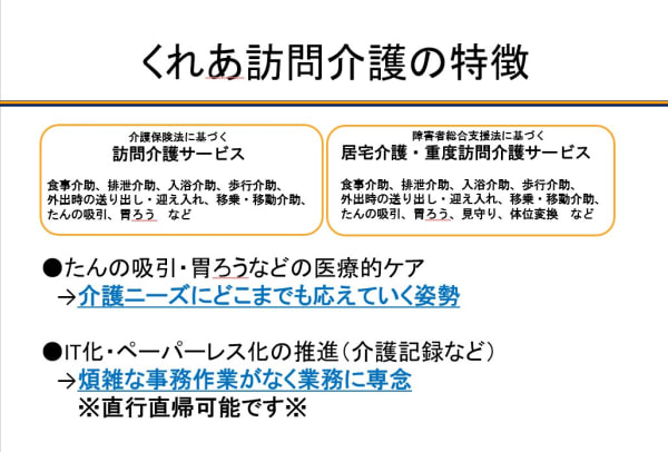 資格学校での説明に使用する資料（提供：株式会社クレアフューチャー）