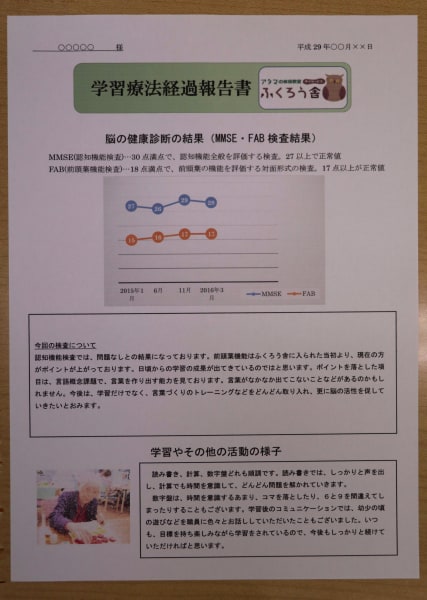 学習療法経過報告書の見本