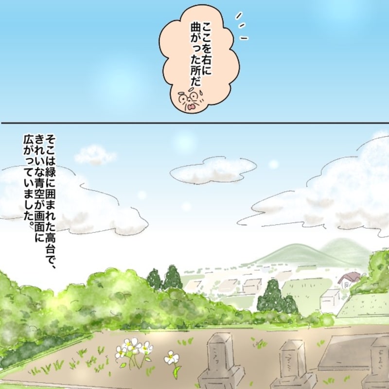 利用者の指示に従って操作をするとテレビには緑に囲まれた高台が表示されました。