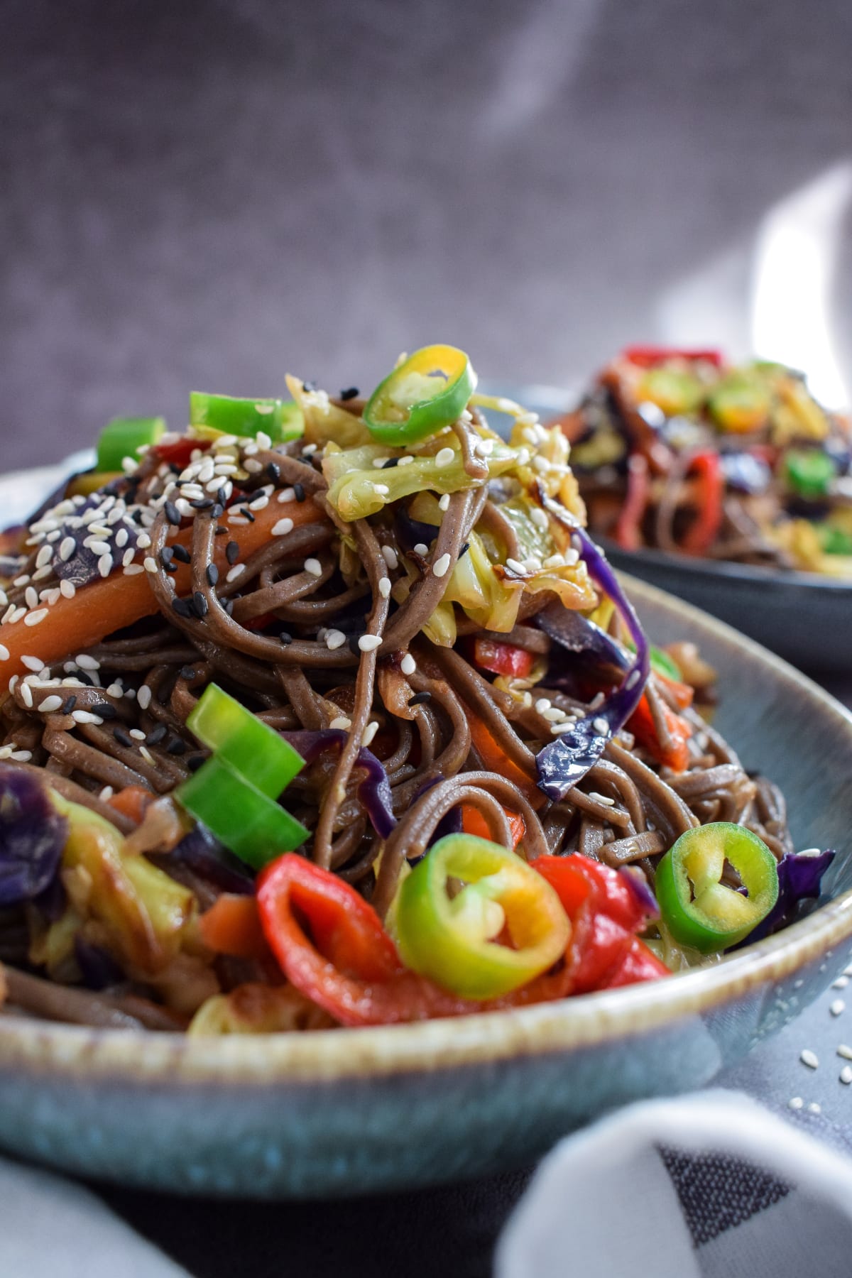 Colorful Veggie Sesame Soba Noodles Eat Healthy with Iva