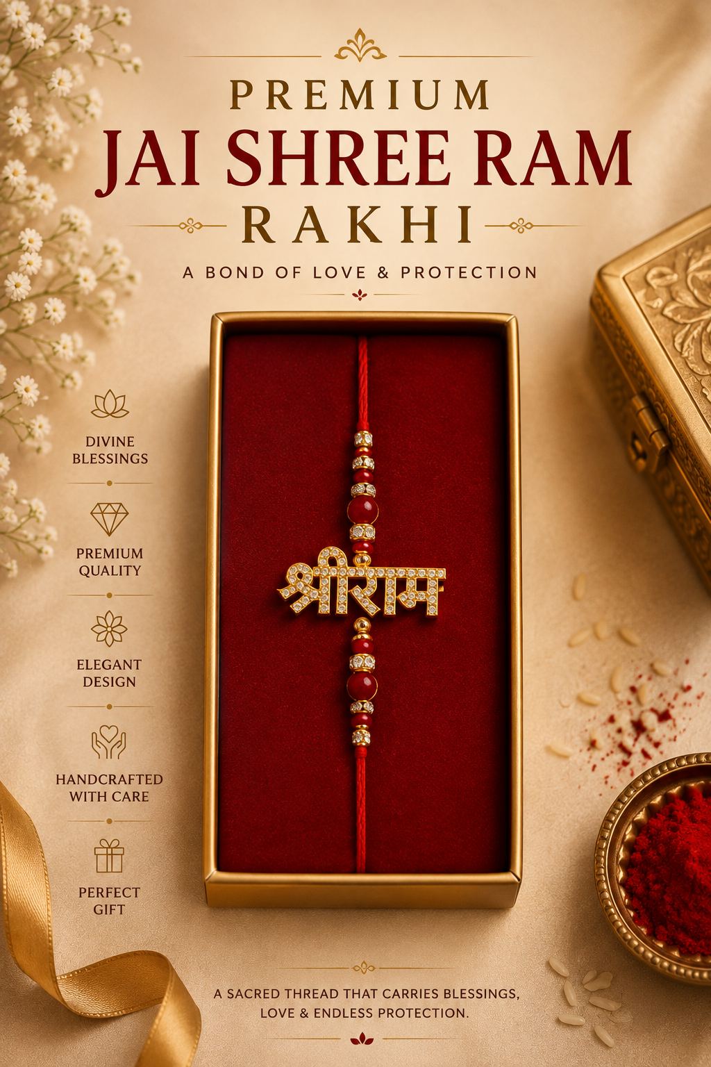 Premium Jai Shree Ram Rakhi