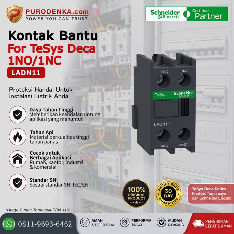 SCHNEIDER Auxiliary Kontak Bantu LADN11 1NO 1NC