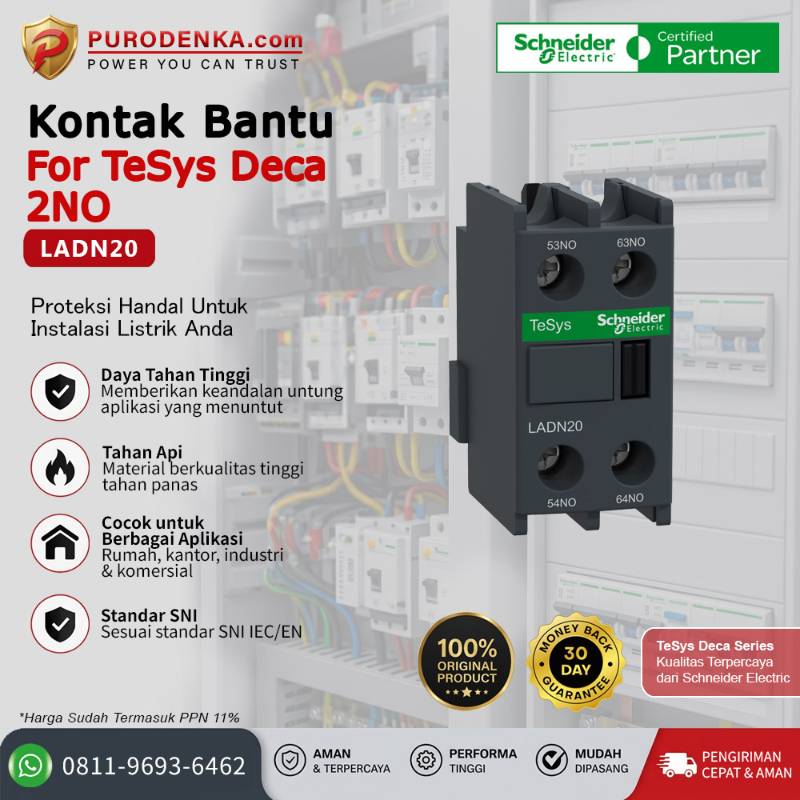 SCHNEIDER Auxiliary Kontak Bantu LADN20 2NO