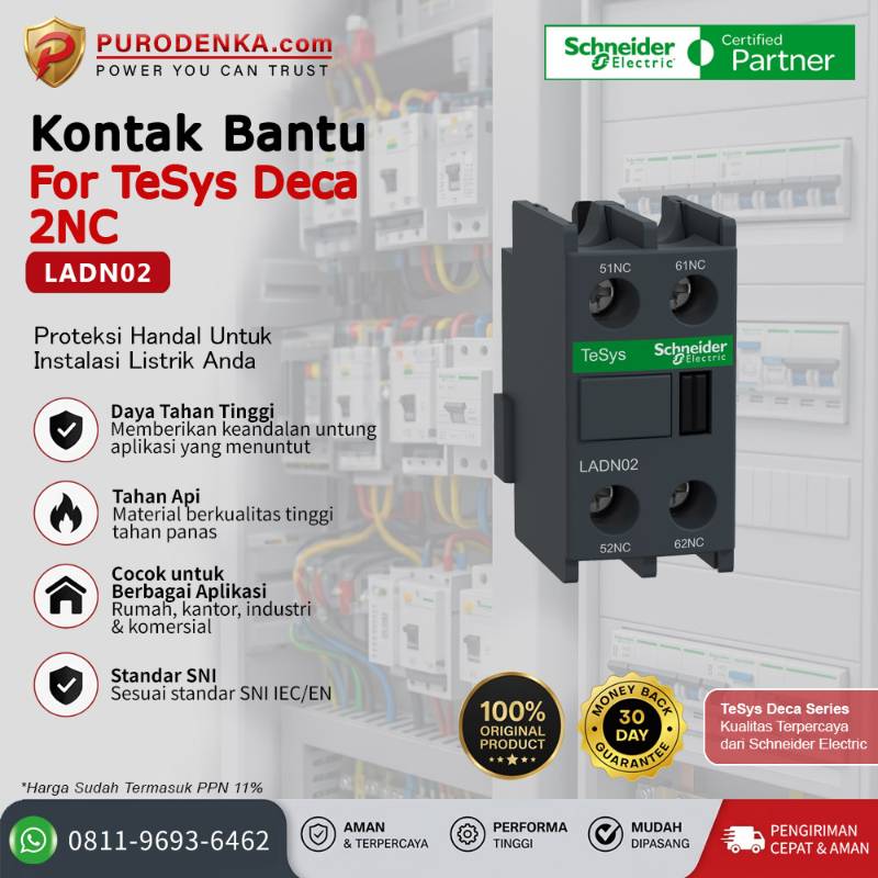 SCHNEIDER Auxiliary Kontak Bantu LADN02 2NC