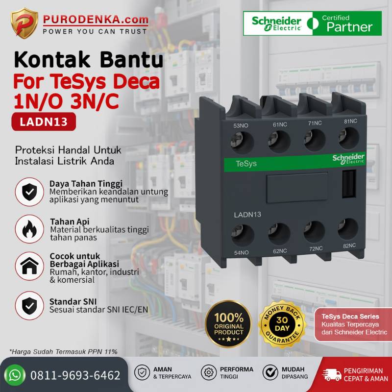SCHNEIDER Auxiliary Kontak Bantu LADN13 1NO 3NC