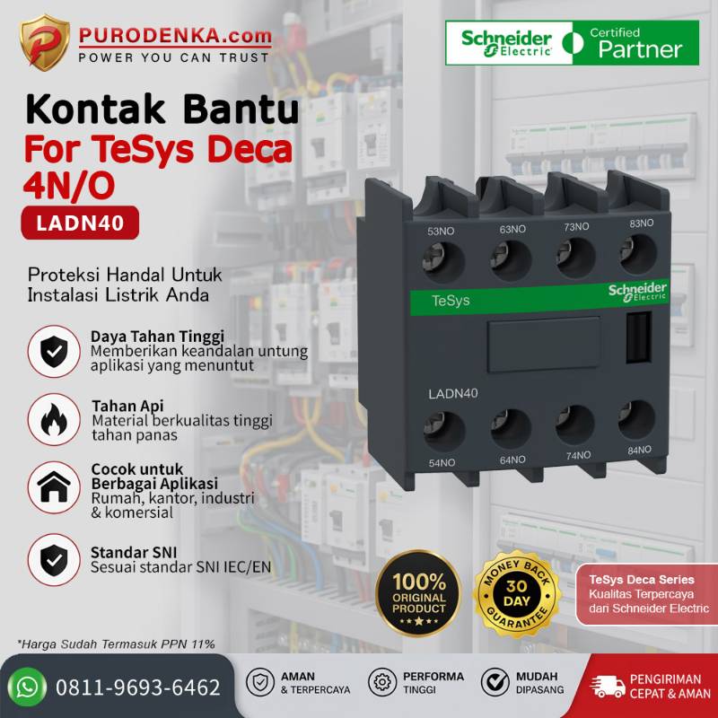 SCHNEIDER Auxiliary Kontak Bantu LADN40 4NO