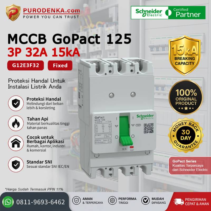 SCHNEIDER MCCB GoPact 125 3P 32A 15kA G12E3F32