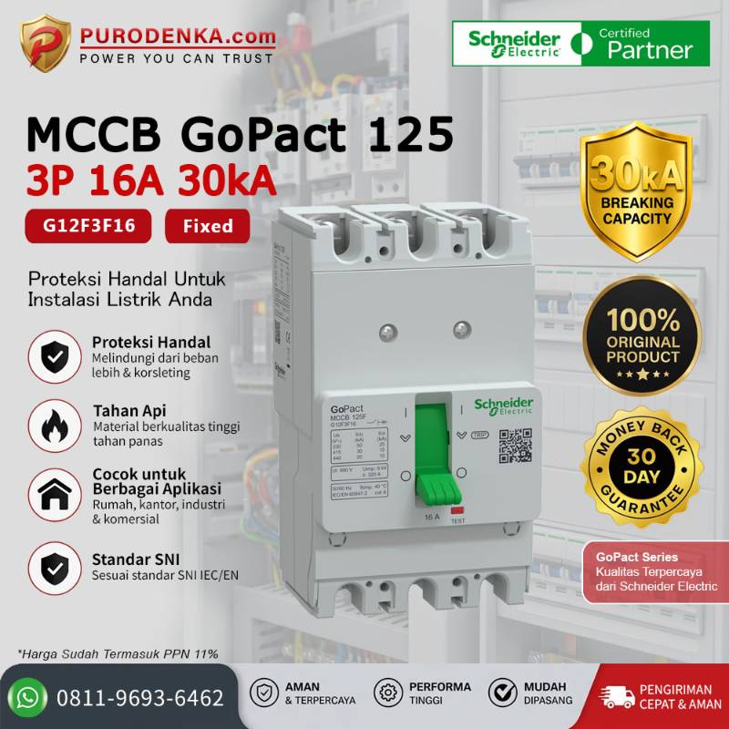SCHNEIDER MCCB GoPact 125 3P 16A 30kA G12F3F16