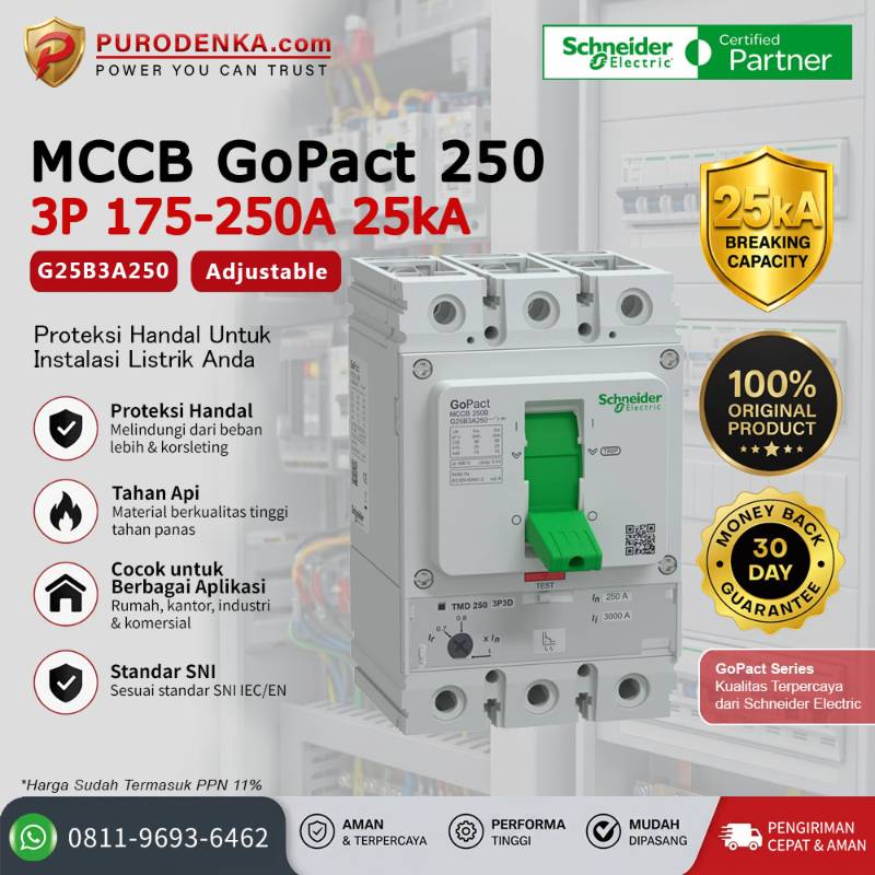 SCHNEIDER MCCB GoPact 250 3P 250A 25kA G25B3A250