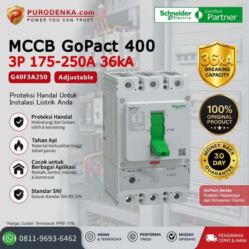 SCHNEIDER MCCB GoPact 400 3P 250A 36kA G40F3A250