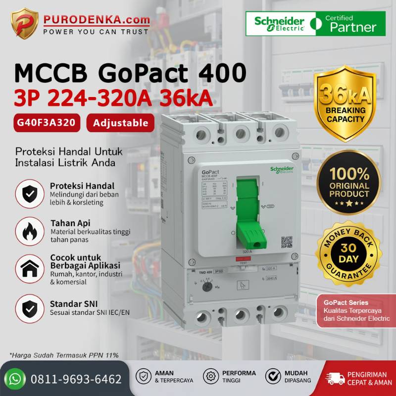 SCHNEIDER MCCB GoPact 400 3P 320A 36kA G40F3A320