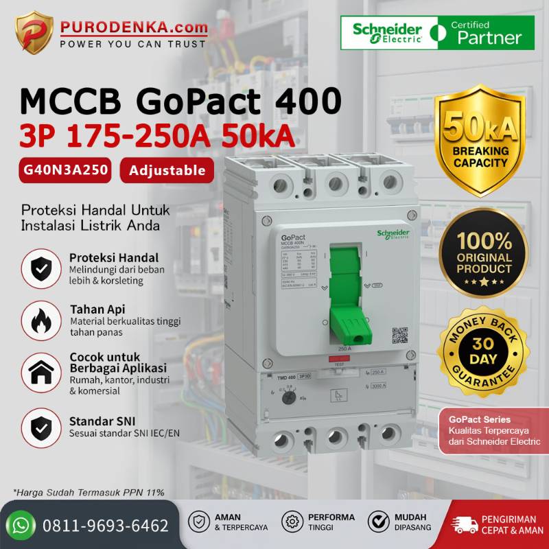 SCHNEIDER MCCB GoPact 400 3P 250A 50kA G40N3A250