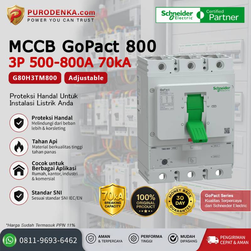 SCHNEIDER MCCB GoPact 800 3P 800A 70kA G80H3TM800