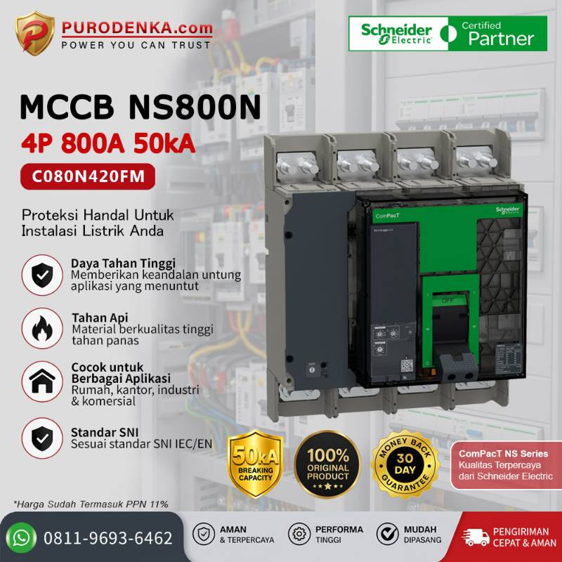 SCHNEIDER MCCB NS800N 4P 800A 50kA C080N420FM