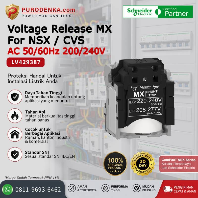 SCHNEIDER Shunt Trip MX 200-240V AC LV429387