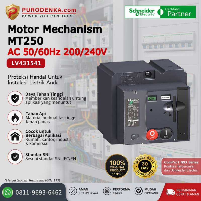SCHNEIDER Motor Mechanism MT250 200/240V AC LV431541